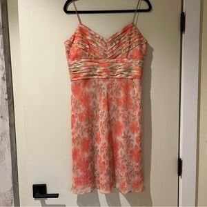 pink floral 100% silk vintage dress